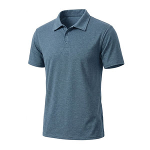 Chemises pour hommes décontractées, coupe classique, manches courtes, respirantes, unies, avec logo personnalisé sur le devant, boutonnées. - Product Image 2