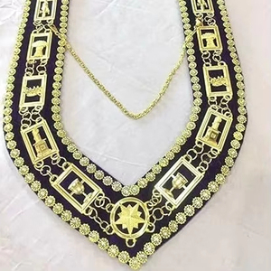 Collares Masónicos y del Orden de la Estrella de Oriente (OES), Morados CON REVESTIMIENTO DE TERCIOPELO MORADO, 18.50 Pulgadas de largo - Product Image 1