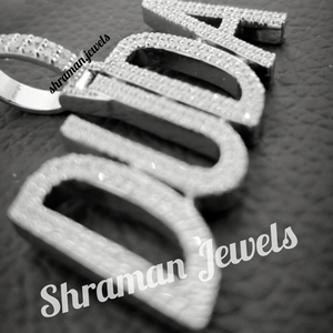 925 <b>Silver</b> Customized Iced Bling Name Script Big Nameplate Hip Hop Pendant <b>Necklace</b> Charm Lab Grown Diamond Jewelry Children's - Product Image 5