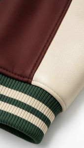 Sustainable Winter Varsity <b>Jacket</b> Eco-Friendly Hooded Unisex Front Logo Contrast Design - Product Image 5