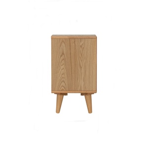 High Quality Ash Wood <b>Bedside</b> Table with Two Drawer Rounded Corner Nightstand Light Wood Accent Table for Modern Home - Product Image 4