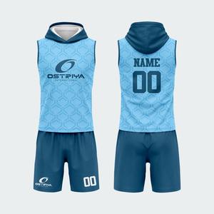 Nouveau design 2026 : Maillots de compression sans manches personnalisés, uniformes 7v7 à capuche avec motif drapeau, imprimés par transfert thermique, séchage rapide et respirants - Product Image 3