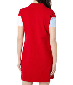Vestido Polo Deportivo de Manga Corta para Mujer - Cuello con Ribete en Contraste - Ropa Casual de Verano - Corte Ajustado - Product Image 4