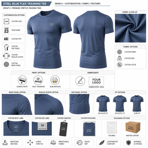 Camiseta Deportiva Personalizada al por Mayor con Tela de Malla Transpirable - Ideal para Entrenamientos de Crossfit, Levantamiento de Pesas y Running para Hombres - Product Image 2