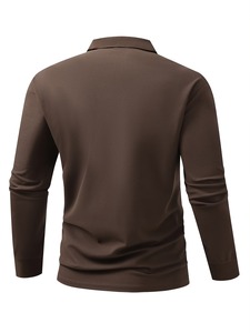 Comfortable <b>Men</b> Long Sleeve Polo <b>Shirt</b> High-Quality Breathable Fabric Loose Fit Polo <b>Shirts</b> Perfect Jersey Anti-Wrinkle Regular - Product Image 2