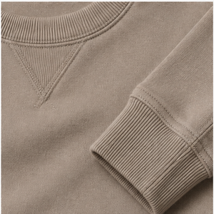 Sweat-shirt personnalisé pour homme, coupe droite classique, col rond classique avec insert en V tonal, en coton pêche, tissu éponge, MCRW-0035 - Product Image 6