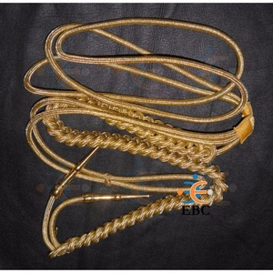Premium Quality Right Shoulder Service Dress Aiguillettes Wholesale Bullion Wire Uniform Aglet <b>Lanyard</b> with Metal Tips - Product Image 6