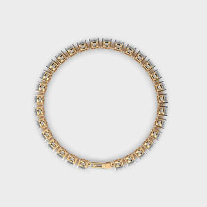 Bracelet tennis en argent 925 avec moissanite ronde, ton jaune, bijoux fins, chaîne de poignet de luxe - Product Image 4