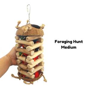 Jouets de chasse et de forage écologiques pour oiseaux en coquille de noix de coco et banane - Product Image 2