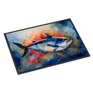 Felpudo de atún rojo antideslizante lavable de pila baja para interiores/exteriores alfombra de entrada 24H X 36W alfombrilla para puerta delantera - Product Image 1