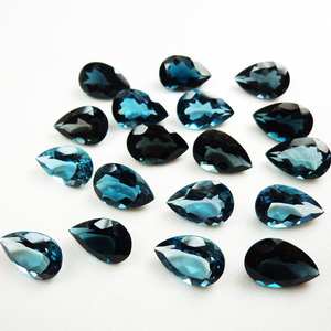 Topacio Azul Londres Natural, Corte Facetado en Forma de Pera, Piedra Preciosa Suelta de 3x5mm a 10x14mm, Tamaño Calibrado, Alta Calidad - Product Image 6