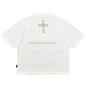 Camiseta Oversize Personalizada para Hombre, Algodón Grueso, Lisa, Estilo Vintage, Impresión Personalizada, Casual, Streetwear - Product Image 2