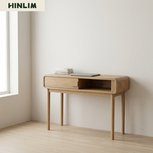 Solid Oak <b>Console</b> <b>Table</b> with Drawer Modern Scandinavian Entryway Hall <b>Table</b> Living Room Furniture <b>Storage</b> Design - Product Image 2
