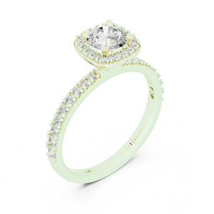 Bague de fiançailles en or blanc 14 carats avec diamant rond cultivé en laboratoire pour femmes |   Nouveau diamant cultivé - Product Image 6