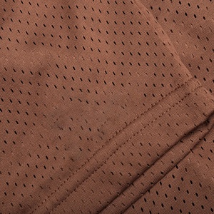 Shorts de basketball pour hommes en maille perforée marron uni avec poche zippée, taille élastique, respirants, vente en gros, OEM, personnalisables, vêtements de sport - Product Image 4