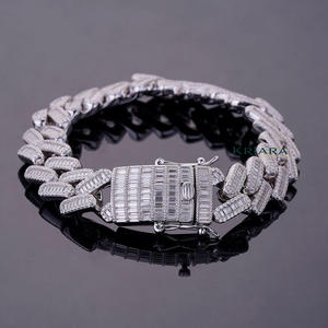 Bracelet pour homme en diamant de laboratoire très demandé, finition plaquée or blanc, bijou élégant et tendance à prix compétitif - Product Image 6