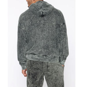 Sweat à capuche vintage pour homme de haute qualité, délavé à l'acide, avec logo personnalisé, best-seller pour l'hiver, prix raisonnable, anti-rétrécissement, motif lettres - Product Image 2