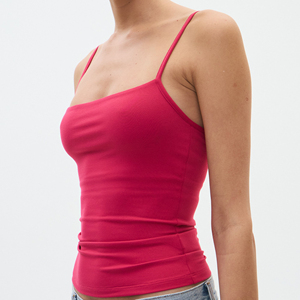เสื้อกล้ามสายเดี่ยวสำหรับผู้หญิงเสื้อท่อนบนคอสีทึบสำหรับฤดูร้อน - Product Image 4