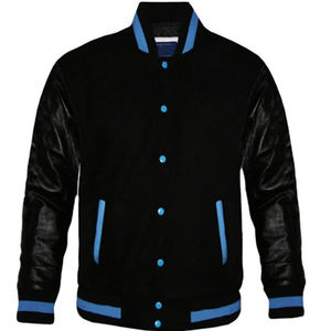 แจ็คเก็ตแวนซ์ตี้ผ้าแคนวาสคุณภาพพรีเมียม สกรีนโลโก้ด้านหน้าได้  แบบยูนิเซ็กซ์ สไตล์ลำลองสำหรับวิทยาลัย แจ็คเก็ตเบสบอลสำหรับฤดูใบไม้ร่วง ขายส่ง - Product Image 1