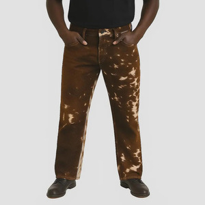 Pantalon en cuir de vachette véritable avec fourrure pour homme – Style motard et western tendance - Product Image 3