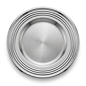 Handmade SS304 Satin Well Mirror Rim 21 cm Bread Size Lehar Rippled Side <b>Plate</b> for Home <b>Decor</b> Hotels Weddings Dishes & <b>Plates</b> - Product Image 2