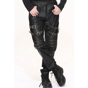 Outdoor Wear <b>Men</b> Leather Pants Comfortable Jogging <b>Trousers</b> With Multi Pockets For <b>Walk</b> Wholesale Leather Pants For <b>Men</b> OEM - Product Image 5