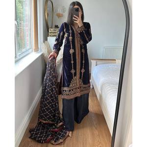 Designer <b>Indian</b> & Pakistani Clothing Party Wear <b>Top</b> Bottom and Dupatta Set - Product Image 5
