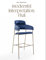Chaise de bar moderne de luxe en similicuir rembourré avec accoudoirs fixes et structure métallique, tabouret de comptoir pour hôtel et salon
