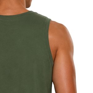 Camiseta sin Mangas Verde Oliva con Diseño Gráfico Minimalista de Pájaros al Atardecer, Chaleco Personalizado de Algodón para Hombre, Cuello Redondo, Verano, Casual - Product Image 6