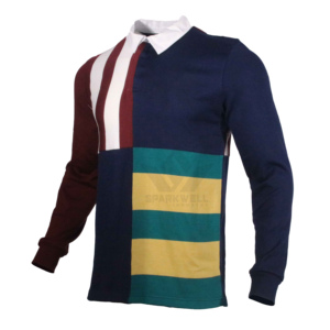 เสื้อโปโลรักบี้ผู้ชายสีสันตัดกัน แขนยาว พิมพ์ลายแบบซับลิเมชั่น ระบายอากาศได้ดี ปกคอพับ ทรงปกติ สำหรับผู้ใหญ่ เล่นกีฬา - Product Image 3