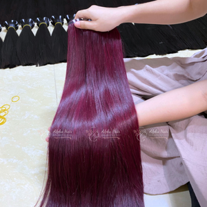 Nivel superior Envío mundial Extensiones humanas vietnamitas sin procesar Color vino Espejo Hueso Recto HD Onda cruda Proveedor de confianza - Product Image 2