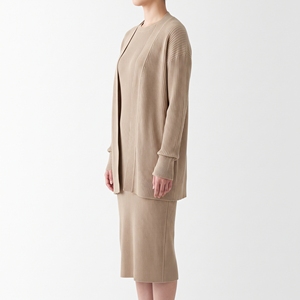 Conjunto de Cárdigan y Vestido de Punto Acanalado para Mujer, Elegante, de Dos Piezas, OEM, ODM, Venta al Por Mayor, Logotipo Personalizado de Fábrica, MOQ Bajo - Product Image 2