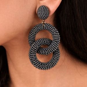 Pendientes de Moda Rizir con Cuentas, Pendientes Geométricos Hechos a Mano con Doble Círculo para Mujer, Joyería Minimalista de Lujo para Fiesta - Product Image 1