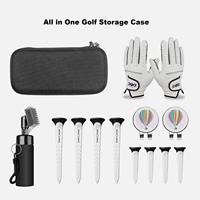 Étui de rangement noir en EVA rigide avec fermeture éclair pour accessoires de golf, gants, tees, outil de réparation de divots et marqueurs, personnalisable avec logo