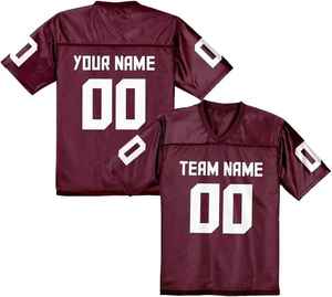 Maillot de football américain personnalisé 100 % polyester en maille, impression par sublimation, numéro, respirant, séchage rapide, type T-shirt - Product Image 1