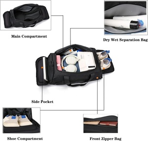 Bolsa de lona impermeable para hombres y mujeres para gimnasio, bolsa deportiva de viaje para la noche con compartimento para zapatos y bolsillo húmedo - Product Image 5