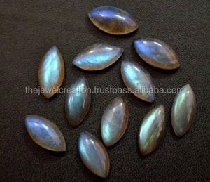 Cabochons Marquise Lisses en Labradorite Naturelle 5x10mm, Calibrés, Pierres Précieuses en Vrac Certifiées IGI AAA, Effet de Couleur, Vente en Gros - Product Image 1
