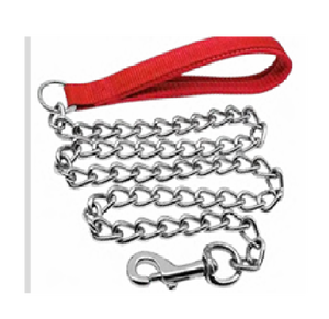 Heavy Duty Solid Rivet Chain Dog Leash with Nylon Handle Durable Metal <b>Training</b> <b>Lead</b> Strong Control for Medium/Large Dogs - Product Image 1