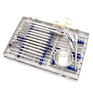 Kit d'instruments chirurgicaux buccaux de haute qualité Surginexa 17 pièces pour greffe d'os dentaire, implantation et chirurgie, certifié CE Classe I - Product Image 1
