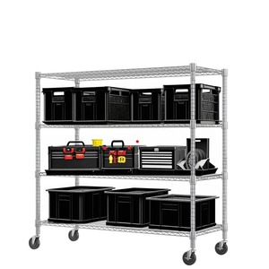 Moderno Estante de Almacenamiento de Cocina de Acero Inoxidable de 4 Niveles, Organizador Multiusos para Sala de Estar, al Precio Más Bajo - Product Image 1