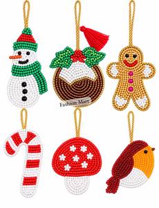 Handmade Beaded <b>Candy</b> <b>Cane</b> Christmas Ornament Red White Green Bow Decoration Craft Accessory - Product Image 5