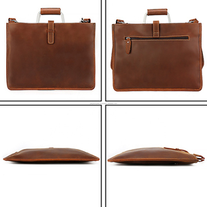 Sacoche en cuir vintage avec compartiment pour ordinateur portable, personnalisation de marque, fabrication OEM ODM, prix d'usine - Product Image 1