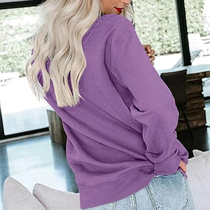 Stylish Women's Sweatshirt tailored with relaxed oversized cut breathable fleece fabric and modern finish for daily Mock Neck - Product Image 2