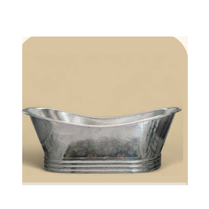 Bañera Independiente Hecha a Mano de Acero Inoxidable Pulido, Forma Ovalada, con Funciones de Baño de Vapor/Hielo, Diseño Moderno, Marca Privada - Product Image 1