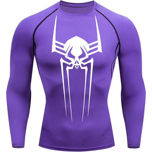 Camiseta de Compresión de Manga Larga para Hombre, Cuello Redondo, Corte Ajustado, Deportiva, Tejida en Poliéster, Secado Rápido, Ecológica y Transpirable - Product Image 1