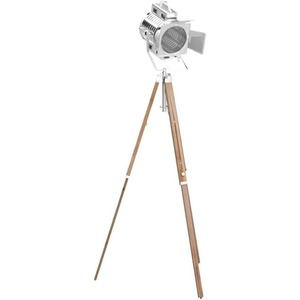 Lampadaire de style vintage artisanal avec projecteur réglable et trépied en bois pour la décoration industrielle de la maison - Product Image 3