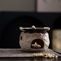 Brûleur d'encens ignifuge pour la maison - Diffuseur de parfum d'intérieur - Brûleur d'encens de style japonais pour théière - Réchaud rétro à fusion rapide
