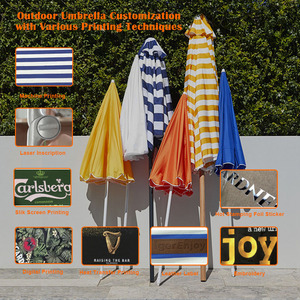 Sombrilla de Playa y <span class=keywords><strong>Patio</strong></span> de 200 cm con Varillas de Acero Resistentes al Viento, Ajustable, Azul, Portátil, para Camping, con Logotipo Personalizado - Product Image 6