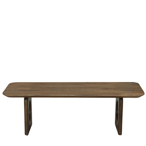 Mesa de Centro Moderna con Superficie de Madera Ligeramente Curvada y Dos Patas Plegables Resistentes, Acabado Tubbaq, Madera de Mango Sólida, para Sala de Estar - Product Image 3