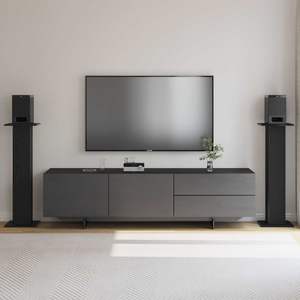 2 supports pour barre de son en chêne noir, 11,81 x 11,81 x 37,40 pouces - Product Image 1